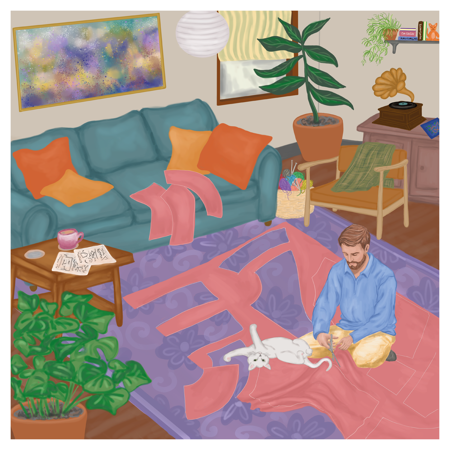 Sewing Spaces Giclée Art Print - Furry Interruptions